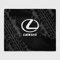 Плед Lexus speed на темном фоне со следами шин