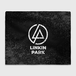 Плед флисовый Linkin Park с потертостями на темном фоне, цвет: 3D-велсофт