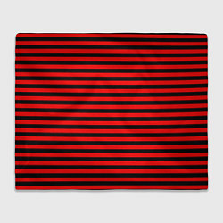 Плед флисовый Черно-красные полосы, цвет: 3D-велсофт