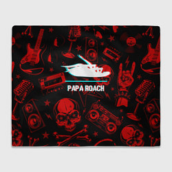 Плед флисовый Papa Roach rock glitch, цвет: 3D-велсофт