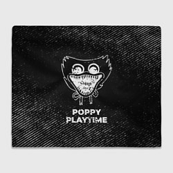 Плед флисовый Poppy Playtime с потертостями на темном фоне, цвет: 3D-велсофт