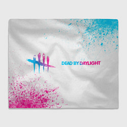 Плед Dead by Daylight neon gradient style: надпись и си