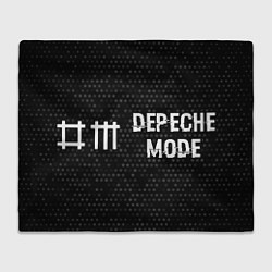 Плед флисовый Depeche Mode glitch на темном фоне: надпись и симв, цвет: 3D-велсофт