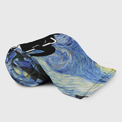 Плед флисовый Кот Бегемот на примусе в Звездной ночи, цвет: 3D-велсофт — фото 2