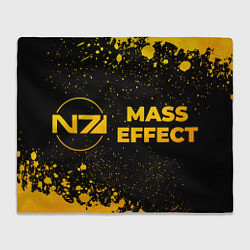 Плед Mass Effect - gold gradient: надпись и символ