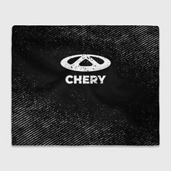 Плед флисовый Chery с потертостями на темном фоне, цвет: 3D-велсофт