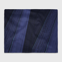 Плед флисовый Синие и тёмные полосы, цвет: 3D-велсофт