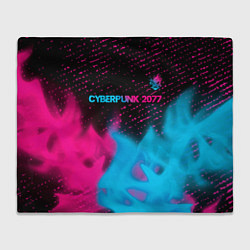 Плед Cyberpunk 2077 - neon gradient: символ сверху