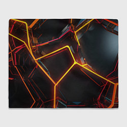 Плед флисовый Неон на черном фоне, цвет: 3D-велсофт