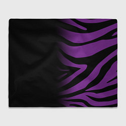 Плед Фиолетовый с черными полосками зебры