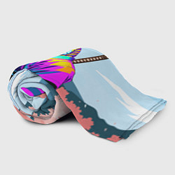 Плед флисовый Тигр-самурай - Япония, цвет: 3D-велсофт — фото 2