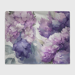 Плед Сирень и Пионы Акварель