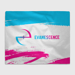 Плед Evanescence neon gradient style: надпись и символ