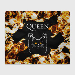 Плед Queen рок кот и огонь