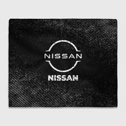 Плед флисовый Nissan с потертостями на темном фоне, цвет: 3D-велсофт