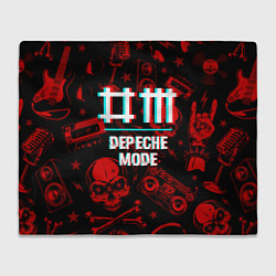 Плед флисовый Depeche Mode rock glitch, цвет: 3D-велсофт