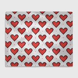 Плед флисовый Pixel heart, цвет: 3D-велсофт