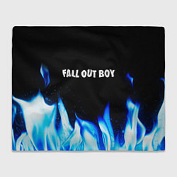Плед флисовый Fall Out Boy blue fire, цвет: 3D-велсофт