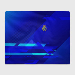 Плед флисовый Реал Мадрид фк эмблема, цвет: 3D-велсофт