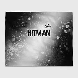 Плед флисовый Hitman glitch на светлом фоне: символ сверху, цвет: 3D-велсофт