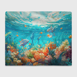 Плед флисовый Морской подводный мир, цвет: 3D-велсофт