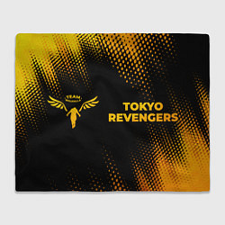 Плед Tokyo Revengers - gold gradient: надпись и символ