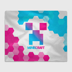 Плед Minecraft neon gradient style