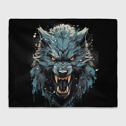 Плед Fantasy blue wolf