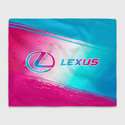 Плед Lexus neon gradient style: надпись и символ
