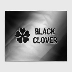 Плед Black Clover glitch на светлом фоне: надпись и сим