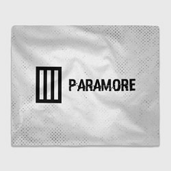 Плед Paramore glitch на светлом фоне: надпись и символ
