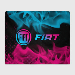 Плед Fiat - neon gradient: надпись и символ