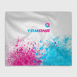 Плед флисовый Yamaha neon gradient style: символ сверху, цвет: 3D-велсофт