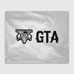 Плед GTA glitch на светлом фоне: надпись и символ