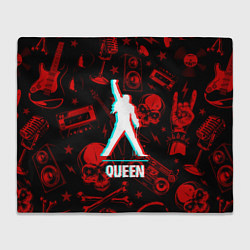 Плед флисовый Queen rock glitch, цвет: 3D-велсофт