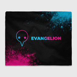 Плед Evangelion - neon gradient: надпись и символ