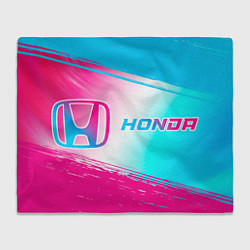 Плед Honda neon gradient style: надпись и символ