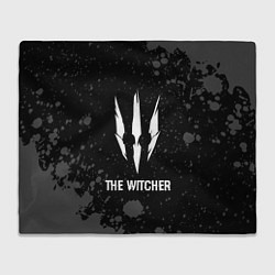 Плед флисовый The Witcher glitch на темном фоне, цвет: 3D-велсофт