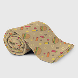 Плед флисовый Гамбургеры, цвет: 3D-велсофт — фото 2