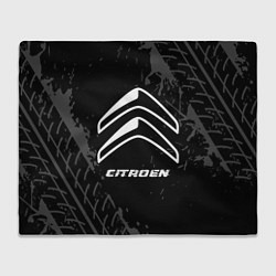 Плед Citroen speed на темном фоне со следами шин
