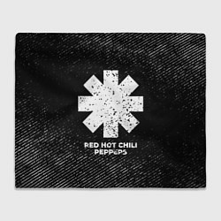 Плед Red Hot Chili Peppers с потертостями на темном фон