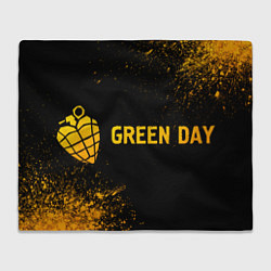 Плед Green Day - gold gradient: надпись и символ