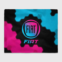 Плед флисовый Fiat - neon gradient, цвет: 3D-велсофт