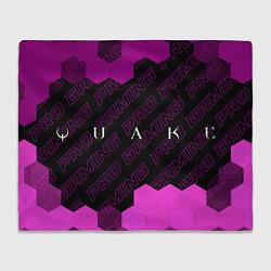 Плед флисовый Quake pro gaming: надпись и символ, цвет: 3D-велсофт