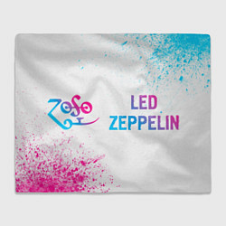 Плед Led Zeppelin neon gradient style: надпись и символ