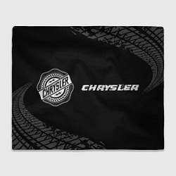 Плед Chrysler speed на темном фоне со следами шин: надп