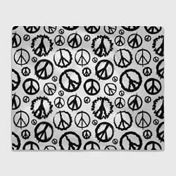 Плед флисовый Many peace logo, цвет: 3D-велсофт