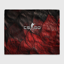 Плед флисовый CS GO dark red texture, цвет: 3D-велсофт