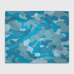 Плед флисовый Камуфляж военный синий, цвет: 3D-велсофт