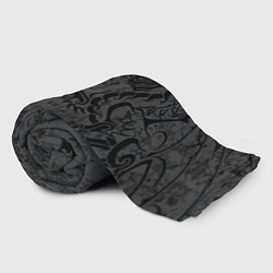 Плед флисовый Black dragon - grunge, цвет: 3D-велсофт — фото 2